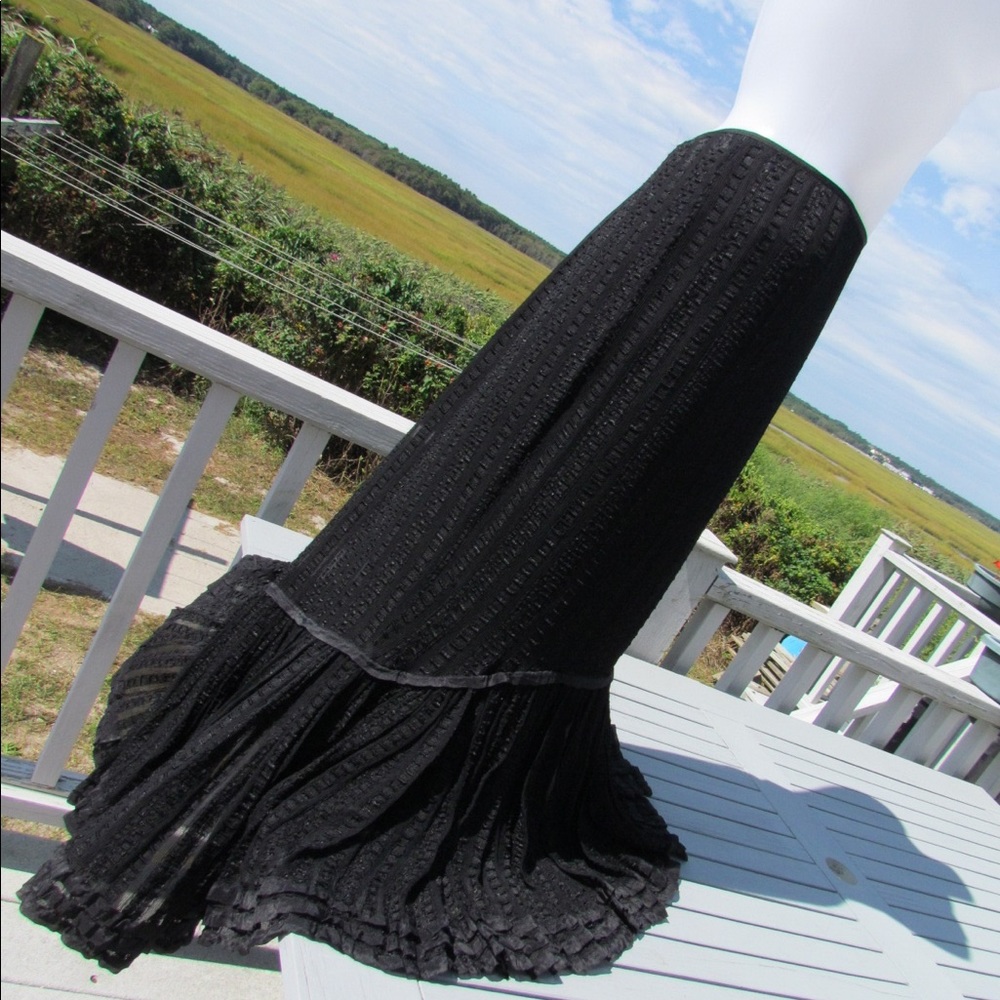 NWT MEDIUM RRL skirt black silk western saloon girl $1295 Ralph Lauren Double RL